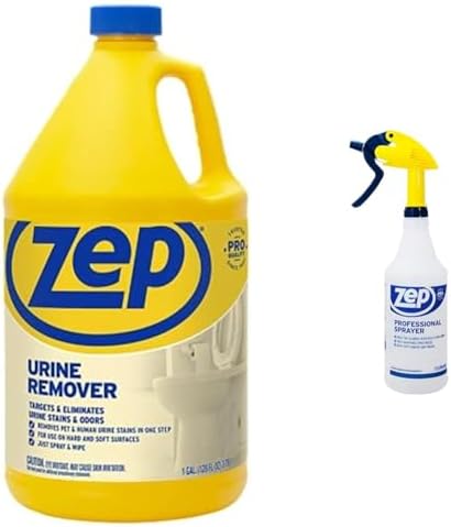 Zep 128oz Urine Remover and 32oz Professional Sprayer Bottle Bundle