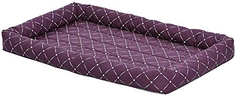 MidWest Homes for Pets 40242-PLD Quiet Time Couture Ashton Bolster Pet Bed, X-Large Dog/42, Plum