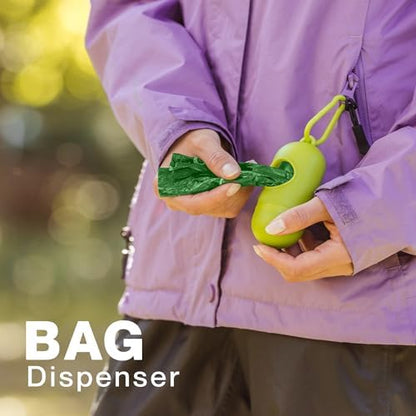 Generic Dog Poop Bags Rolls: Biodegradable with Lavender Scent, 270 Count, Includes Dispenser, Leak-Proof, for Small and Large Dogs, Forest green