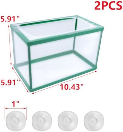 MY MIRONEY 2PCS 10.43" x 5.91" x 5.91" Fish Tank Breeder, Green