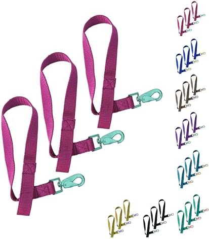 Majestic Ally Pack of 3 Horse Bucket Strap Hangers – Practical and Easy Design for Indoor or Outdoor Use -Set of 3,-1"x22"