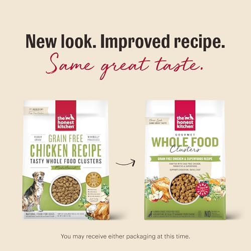 The Honest Kitchen Grain Free Chicken & Superfoods Whole Food Clusters, Human Grade Dry Dog Food, Vet-Crafted Nutritional Support for Skin, Coat, Digestion & Overall Wellness, Trial Size, 1 lb Bag