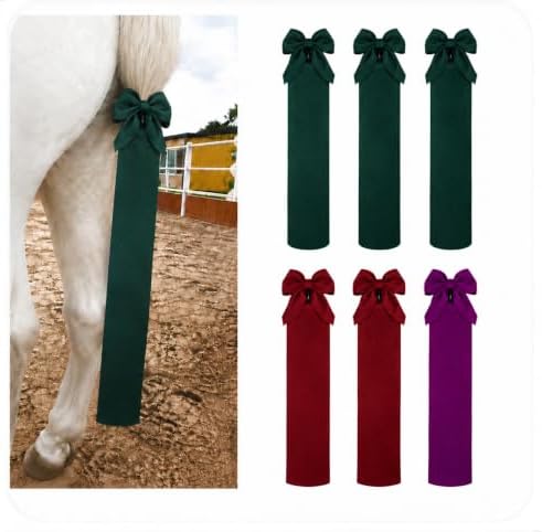 6 Pack Horse Tail Bags for Horses, Stretchy Tail Wraps with Tie Closure, Tail Protector for Grooming & Stable Use (Classic Colors)