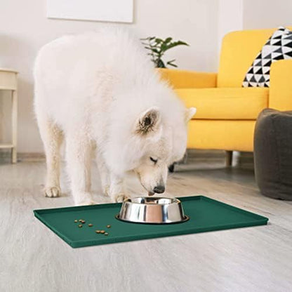 Silicone Dog Food Mat Waterproof Pet Feeding Tray for Small Medium Dogs