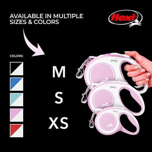 FLEXI® Comfort Tape Retractable Dog Leash, Small, 16 ft - Pink/Rose