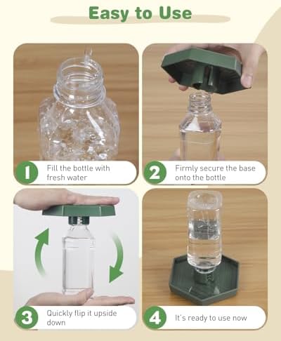 Pawfly Water Dispenser, Tortoise Water Dish, Snake Bearded Dragon Water Bowl, Reptile Terrarium Automatic Water Feeder Dispenser for Turtle Gecko Lizard and Chameleon, Small (Pack of 2)