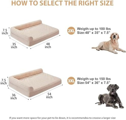 BFPETHOME Orthopedic Washable Dog Bed, Sleeping Couch for Large Senior Dogs