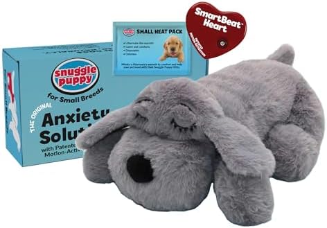 Snuggle Puppy Junior Heartbeat Toy, Calming Comfort, Small Breeds - Gray