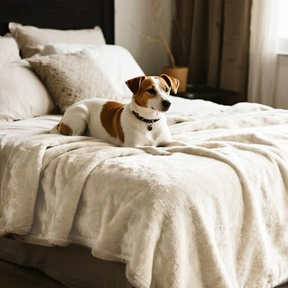gogobunny Waterproof Blanket for Twin Bed, Warm Sherpa Fleece Throw, 60x80