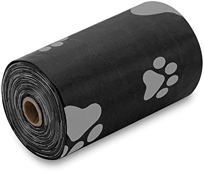 Best Pet Supplies Dog Poop Bags for Waste Refuse Cleanup, Doggy Roll Replacements for Outdoor Puppy Walking and Travel, Leak Proof and Tear Resistant, Thick Plastic - Black, 360 Bags