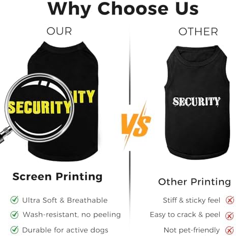 BINGPET Dog Security Shirt, Soft Cotton Puppy T-Shirt, Halloween Costumes