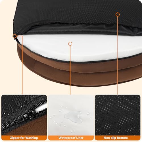 Dwanton Orthopedic Waterproof Medium Dog Bed Sofa, Gel Memory Foam, 28"