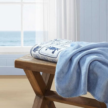 Nautica - Plush Fleece Throw Blanket for Bed or Couch, 50 x 60