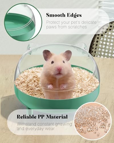 Pawfly Hamster Sand Bath Container, Hamster Sand Bath Box, Hamster Bathtub, Hamster Bathroom, Hamster Toilet, Plastic Dust Bath for Dwarf Hamsters, Syrian Hamsters, Mice, Gerbils & Small Animals