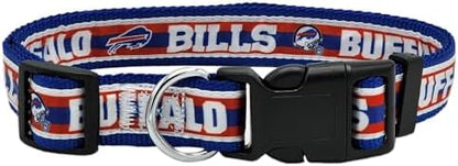 Pets First NFL Buffalo Bills Licensed PET COLLAR, Large - Heavy-Duty, Strong, and Durable Dog Collar. Available in 31 Football Teams and 4 Sizes