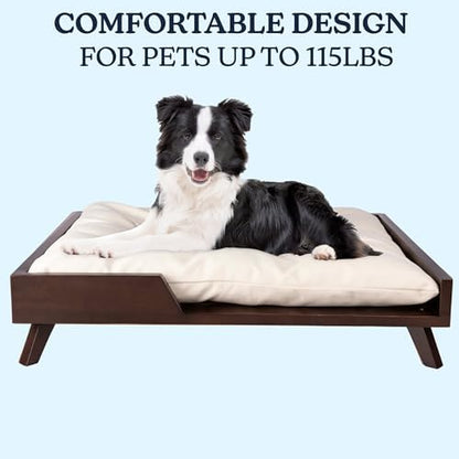 PETMAKER Indoor Elevated Dog Bed, Dark Brown, 36” x 29.5”