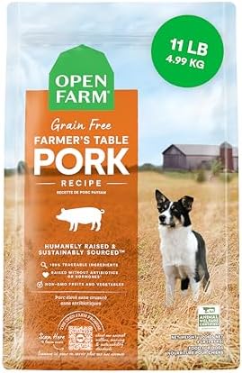 Open Farm Grain Free Dry Dog Food, Pork Kibble, 11lb Bag