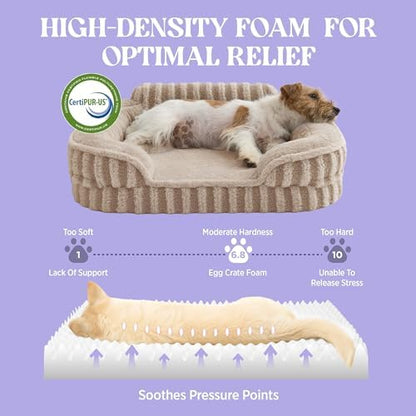 LE SURE Cute Cozy High Back Orthopedic XL Dog Bed with Sides,42" Hazel