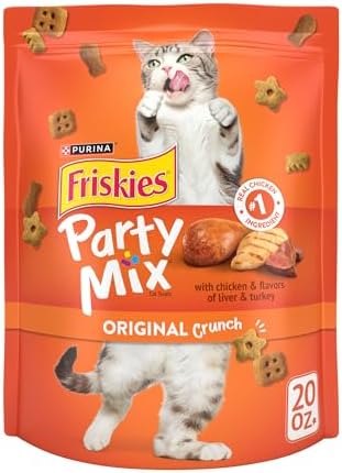 Friskies Purina Party Mix Original Crunch Cat Treats, 20 oz Pouch