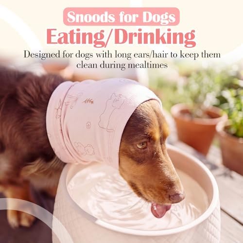 Nanaki No Shake Ear Wraps for Dogs Hematoma-Dog Ear Cover for Bath &Grooming,Dog Head Wrap Ears Protection Dogs Thunderstorm,Fireworks,Calming Comfort for Anxiety Relief,Vet Visit,Separation,Pink,M