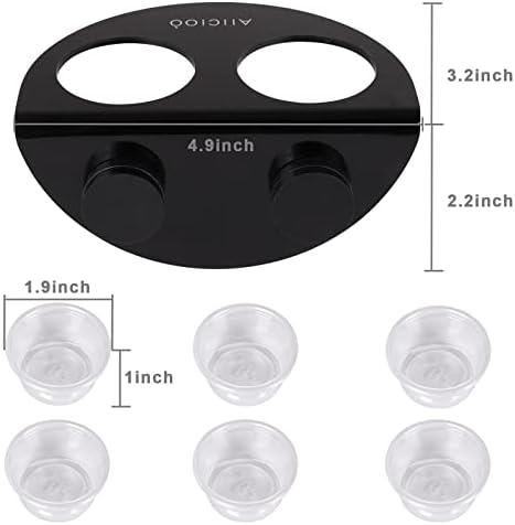 AIICIOO Gecko Feeder Ledge with 6 Pack Plastic Bowls Crested Gecko Food Dish Strong Magnetic Reptile Food Feeder Water Dish for Chameleon Bearded Dragon Tank Accessories