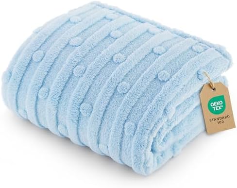 Bedsure Dog Blanket for Small Dogs Puppy and Cats, Soft Fleece, 25x35 Blue
