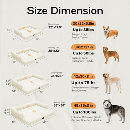 MEKIY Orthopedic XL Dog Bed with Bolster for Extra Large Size Dogs