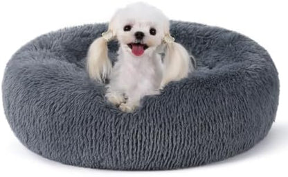 rabbitgoo Calming Cat Beds for Indoor Cats, 23 inches, Dark Grey