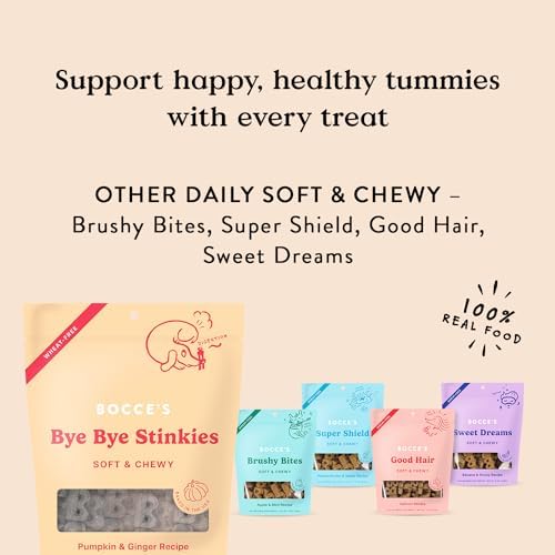 Bocce's Bakery Digestive Support Dog Treats,Wheat-Free Pumpkin Ginger,6 oz Bag,(Pack of 2)