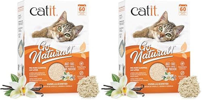 Catit Go Natural Pea Husk Clumping Cat Litter 12.3 lb, Natural (Pack of 2)