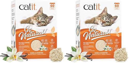 Catit Go Natural Pea Husk Clumping Cat Litter 12.3 lb, Natural (Pack of 2)