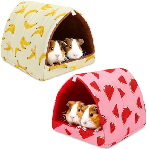 UPINS 2 Pack Guinea Pig Bed,Guinea Pig Hideout