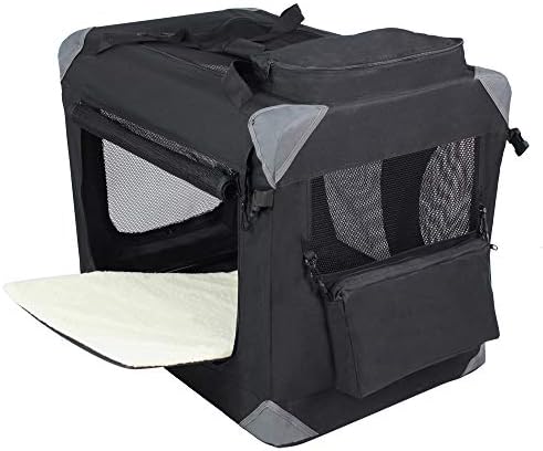 EliteField 3-Door Soft Dog Crate with Bed & Carrying Bag (2-Year Warranty)