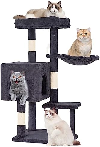 FDW 37.8" Cat Tree Tower | Dark Gray | Multi-Level Indoor Activity Center