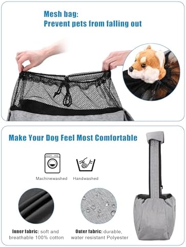 Ownpets XL Dog Sling 15-25lbs, Hands-Free Carrier with Bottom Support Pad