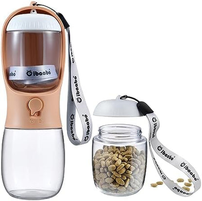 Cibaabo Dog Water Bottle Portable with Food Container & Filter for Travel