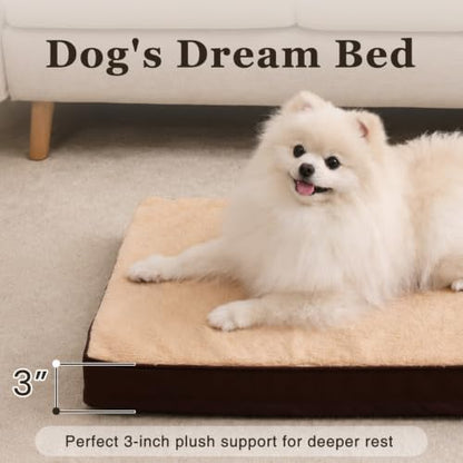 NUPIDA Waterproof Medium Dog Bed for Crate with Washable Cover, 29x18