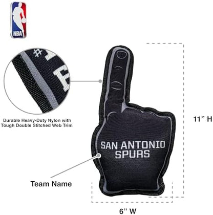 Pets First NBA #1 Fan Toy. Best Sports Dog Toy with Double Stitched Trim and Tough Nylon Material Filled with Chewable Polyfil and Inner Squeaker