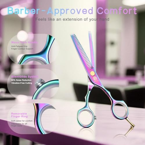 Purple Dragon 5.5 inch Hair Cutting Scissors Set with Razor