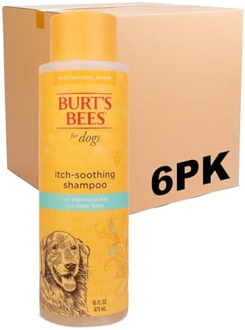 Burts Bees for Pets Itch Soothing Dog Shampoo, Honeysuckle, 16 Fl Oz, 6-Pk