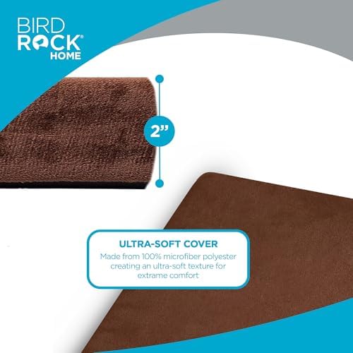 BIRDROCK HOME 2" Memory Foam Dog Beds | Ultra Soft Plush Pet Bed | Removable Cover | Pet | Crate Bed (40 X 26, Brown)