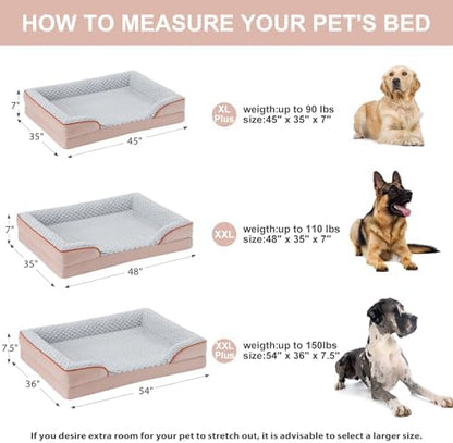 LEXTRO Orthopedic XXL Dog Bed, Washable Dog Beds for Extra Large Dogs