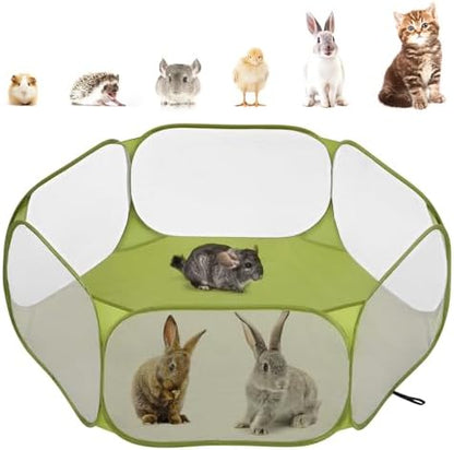 Pawaboo Small Animals Playpen, Green