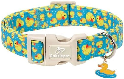 Cute Dog Collar Rubber Duck Girl Boy Dog Collars for Puppy Small Dogs - Lightweight Adjustable Male Female Summer Puppy Everyday Collar with Safety Buckle XS