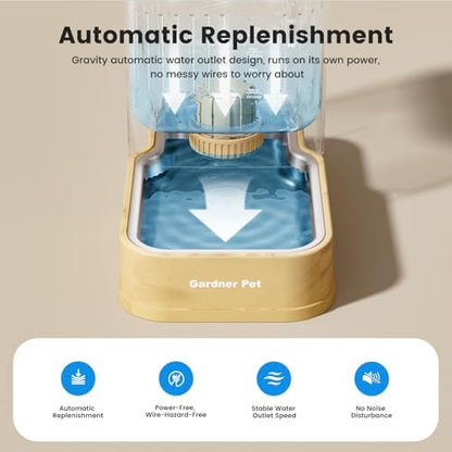 1.7 Gallon Automatic Dog Water Dispenser with Stainless Steel Bowl