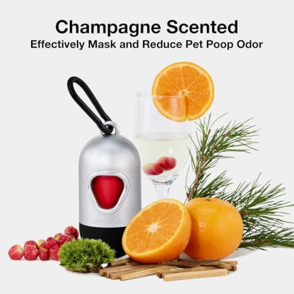 VETRESKA Dog Poop Bag Dispenser with Champagne Scented Poop Bags, 105 Bags