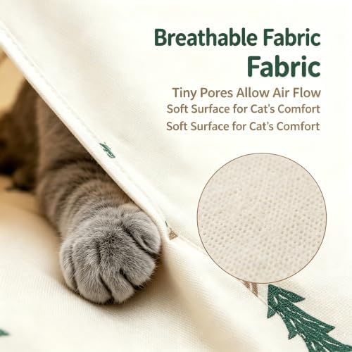 Portable Pet Tent Cave Bed with Removable Washable Mat, Indoor Pet Kennel