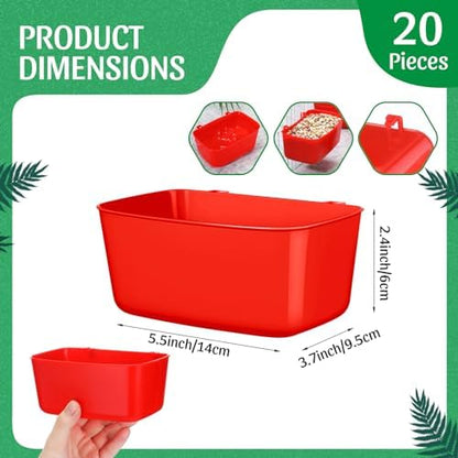 Zhehao 20 Pcs Poultry Water Cups Chicken Waterer Cups 18 oz, Red