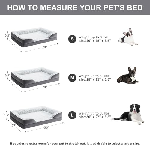 LEXTRO Washable Orthopedic Dog Bed, Waterproof Couch for Large Senior Dogs