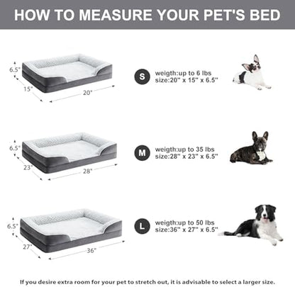 LEXTRO Washable Orthopedic Dog Bed, Waterproof Couch for Large Senior Dogs